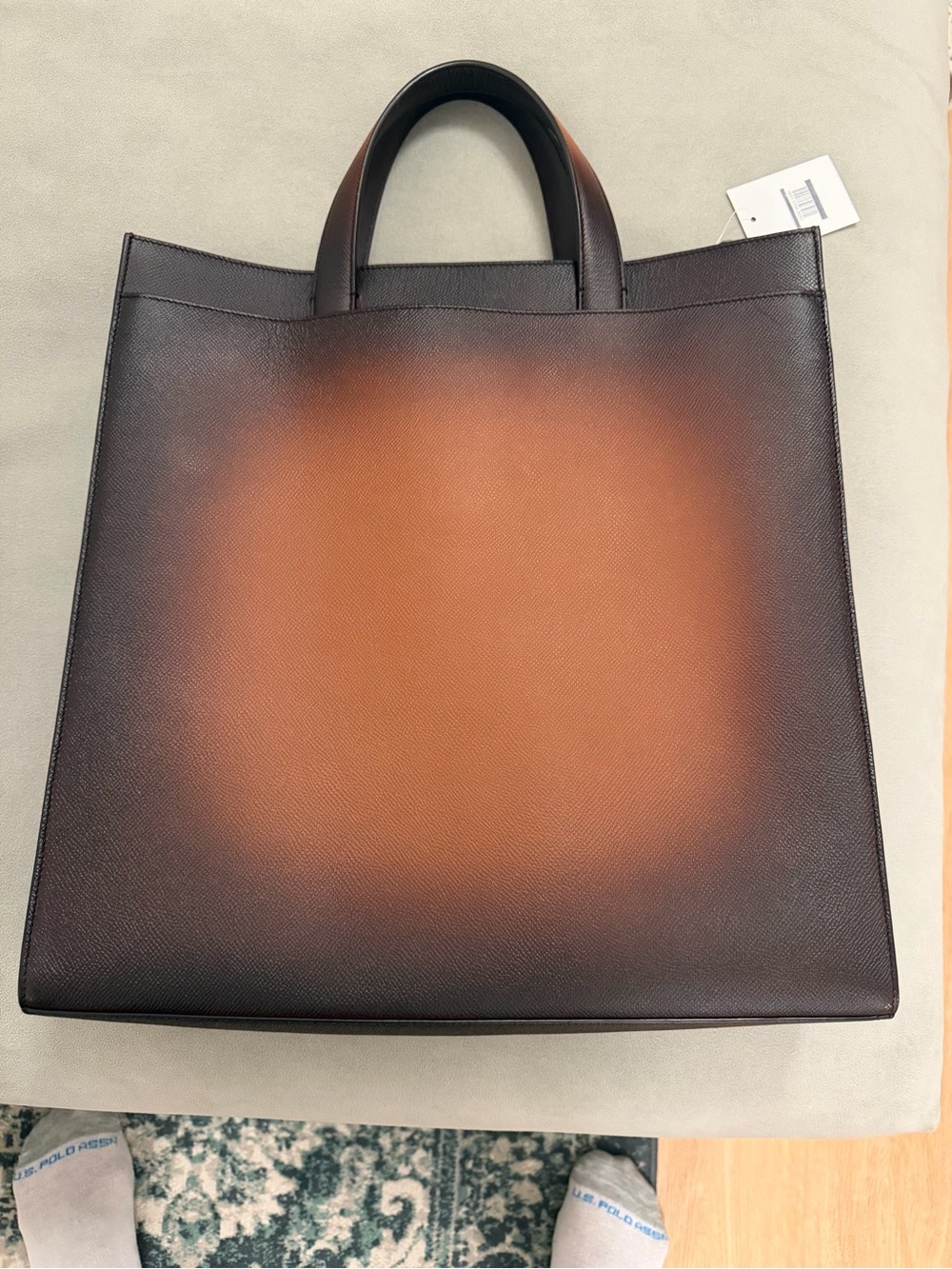 Salvatore Ferragamo Brown Gradient Leather Tote
